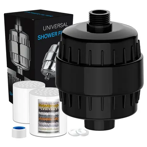 High output shower water filter 15/20 stages removes chlorine fluoride heavy metals filter softens high quality shower head