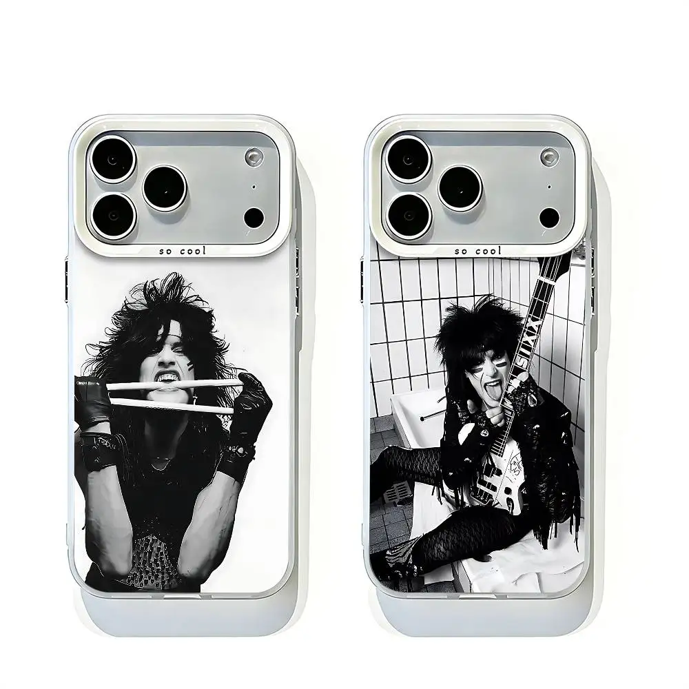

M-Motley T-Tommy C-Crue Lee White Matte Large Lens Frame Cover For iPhone 12 11 14 13 17 16 15 Pro Max Mini Plus E