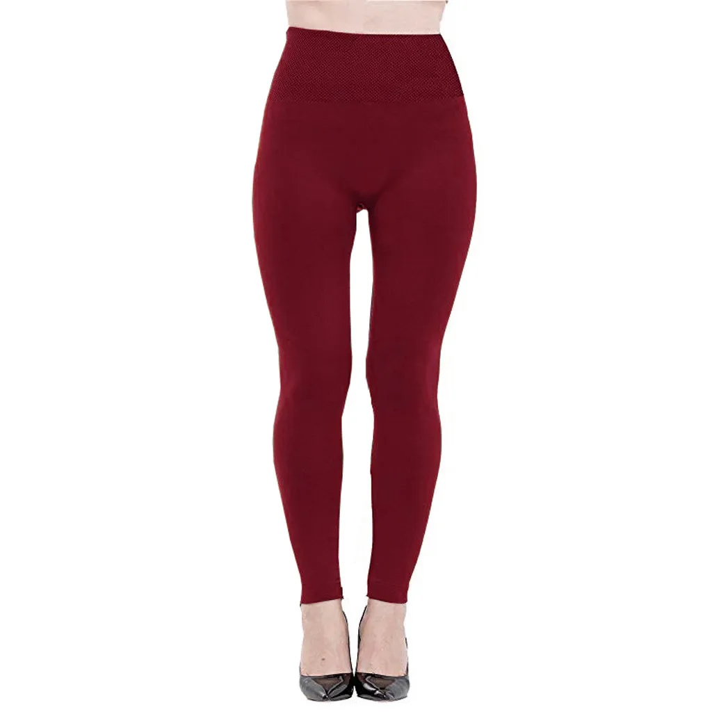 Women Fleece Lined Leggings Soft High Waist Slimming Warm Leggings Pants For Women