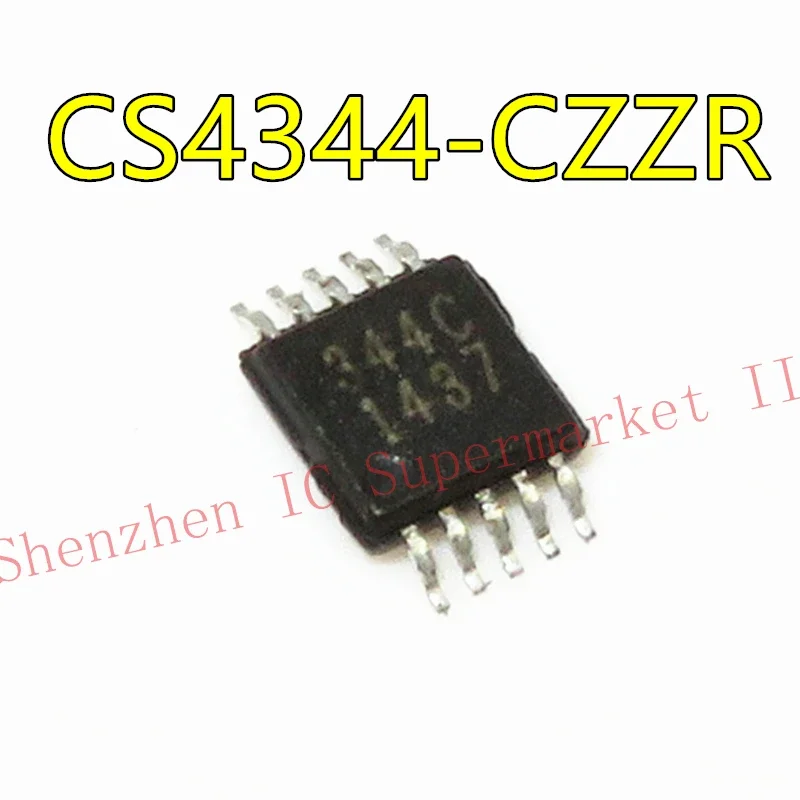 MSOP-10 CS4344-CZZR 344C CS4344 10-PIN, 24-BIT, 192KHz STEREO D/A CONVERTER