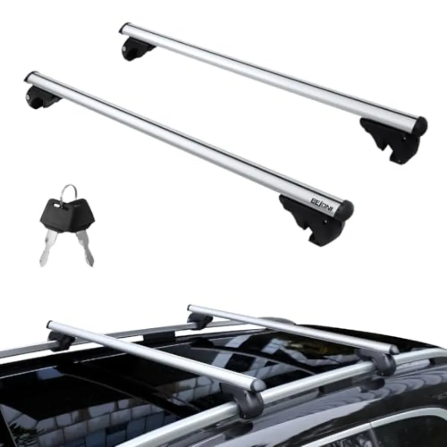 

53 Universal Roof Rack Cross Bars Adjustable Aluminum Cross Bars for Car Roof with Anti-Theft Locks Fits SUVs Sedans with Raise