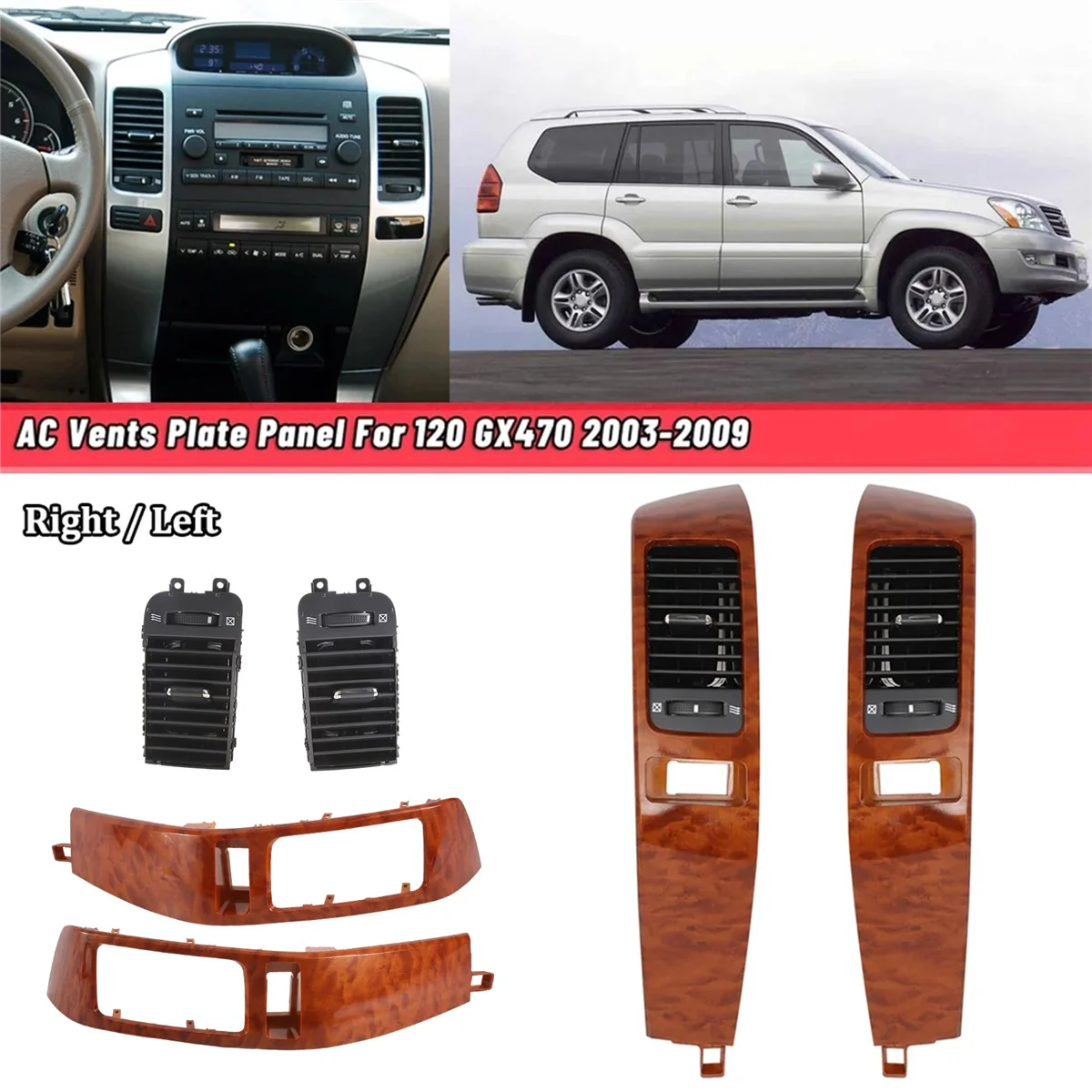 

Крышка рамы для автомобильного кондиционера для Toyota Land Cruiser Prado 120 GX470 2003-2009