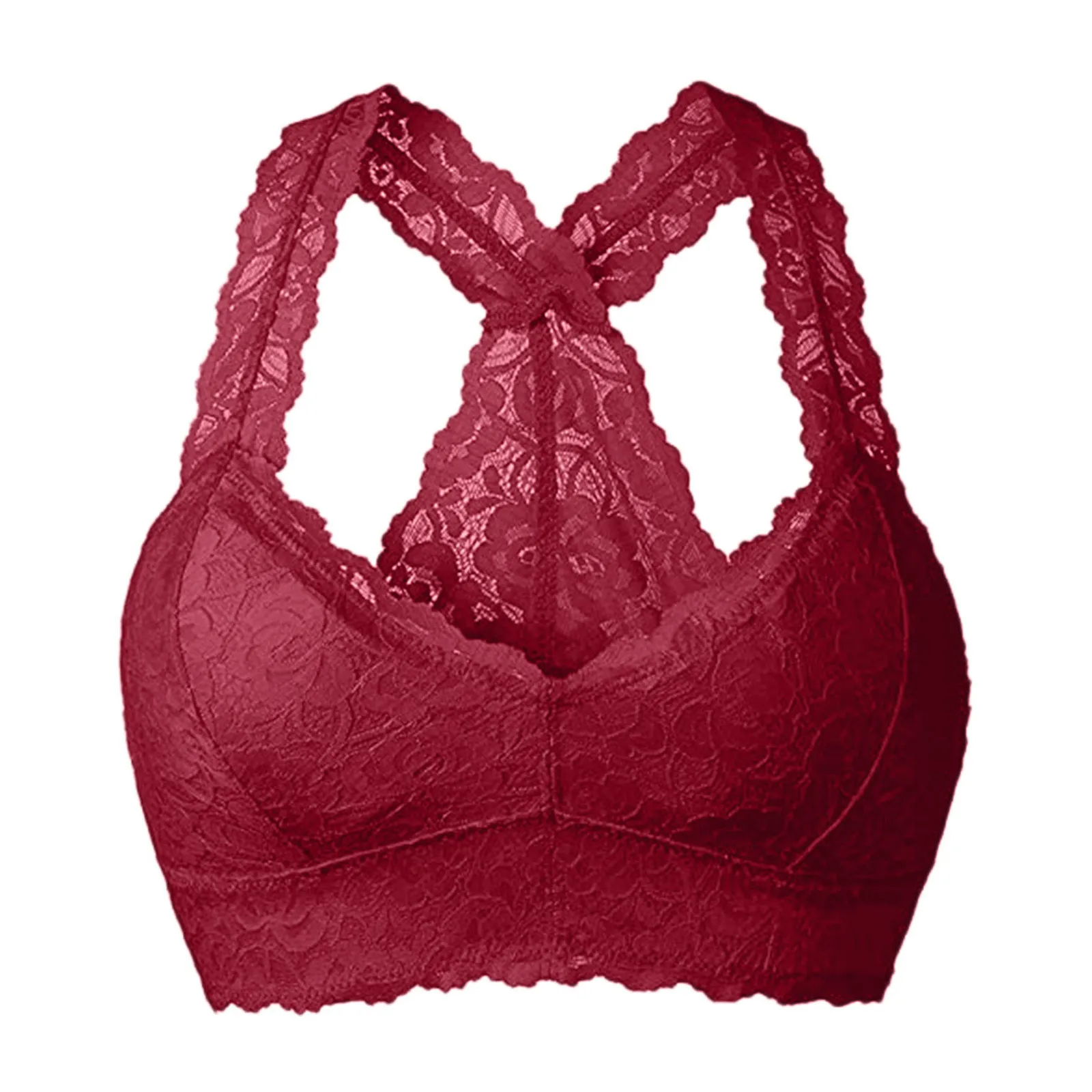 Women Lace Bra Large Size 4XL-5XL Sexy Brassiere Unlined Intimates Lingerie Crisscross Solid Color Bra Underwear Tops лифчик