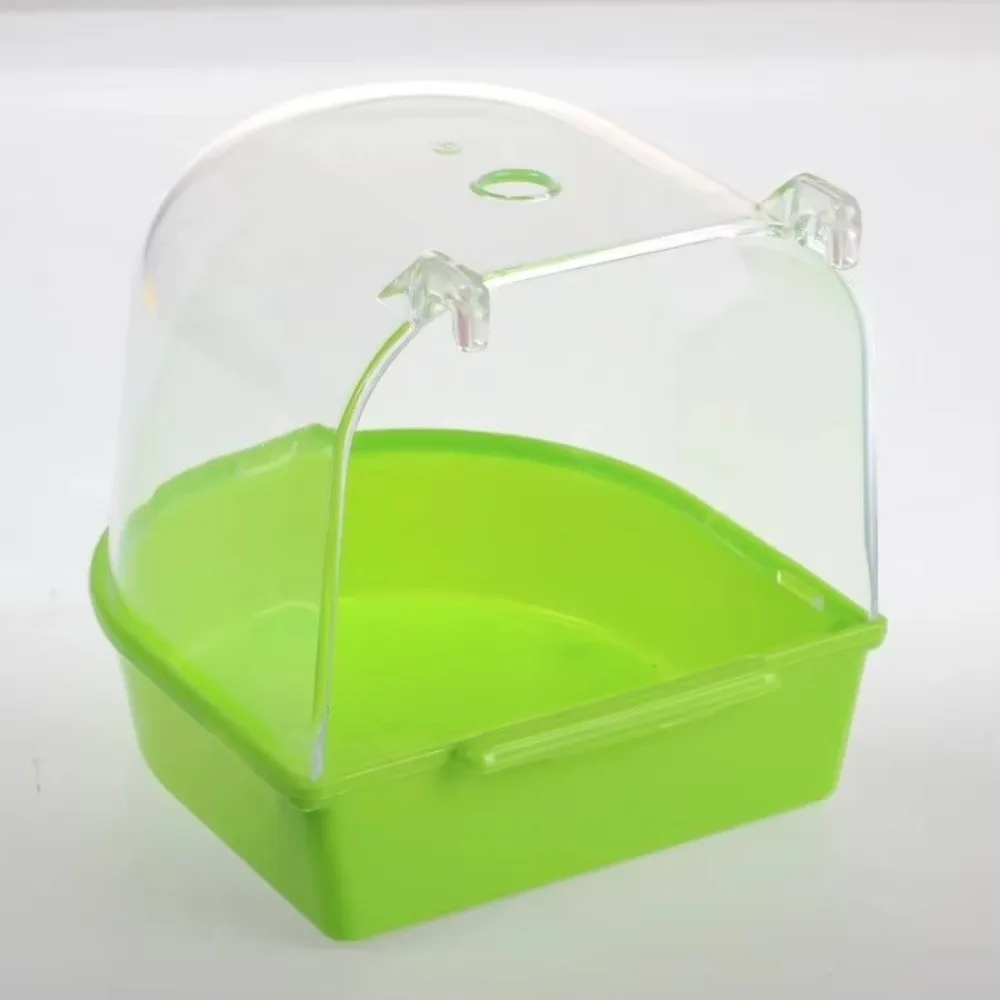 Bathtubs Kit Clear Hanging Bird Bath for Cage Plastic Waterproof Parrot Bathtub Mounted Wear-resistant view 5