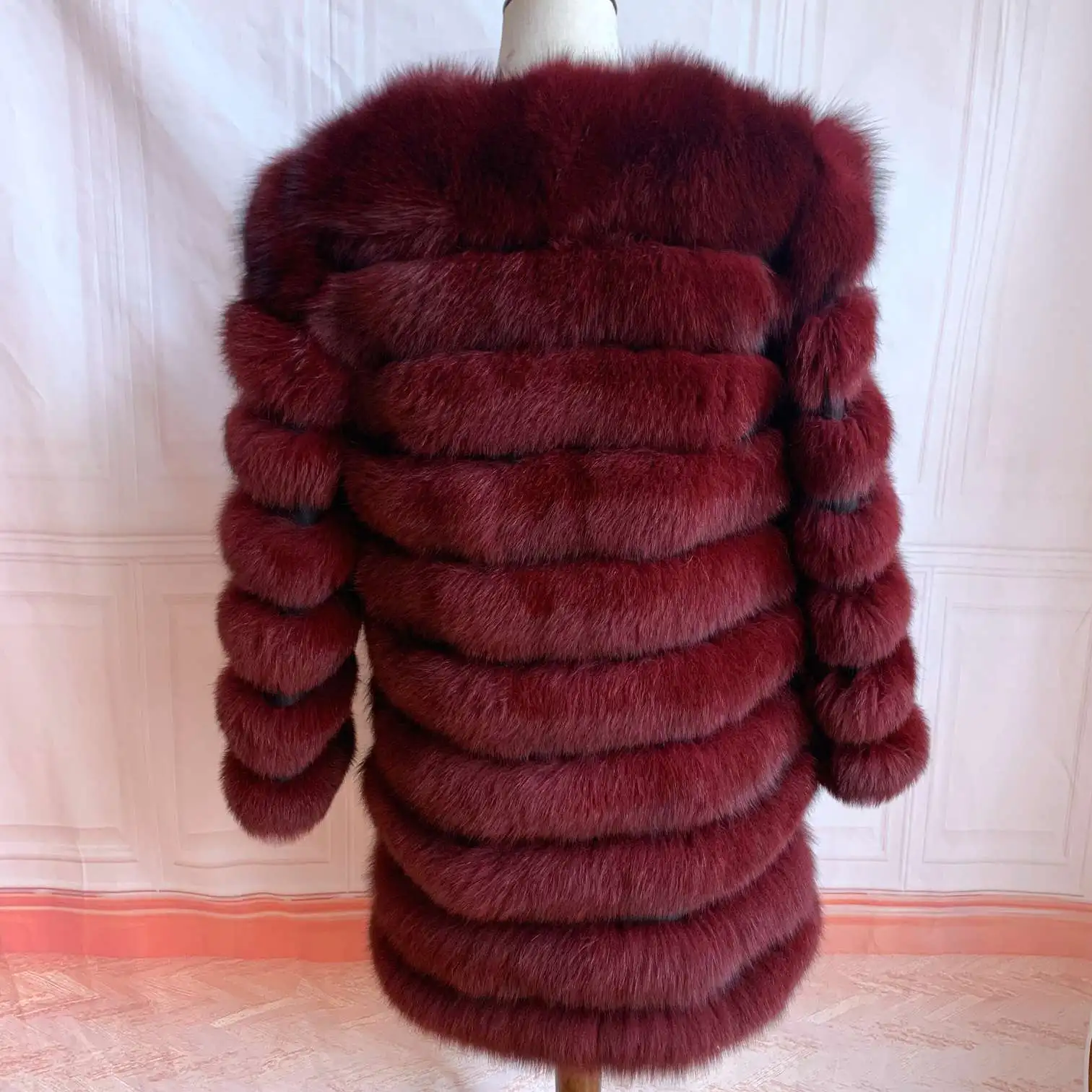 NEW 4in1 Real Fox Fur Long Coat Winter Coat for Women Jackets Vest Winter Outerwear Women Fox Fur Coat High Quality Fur Clothes