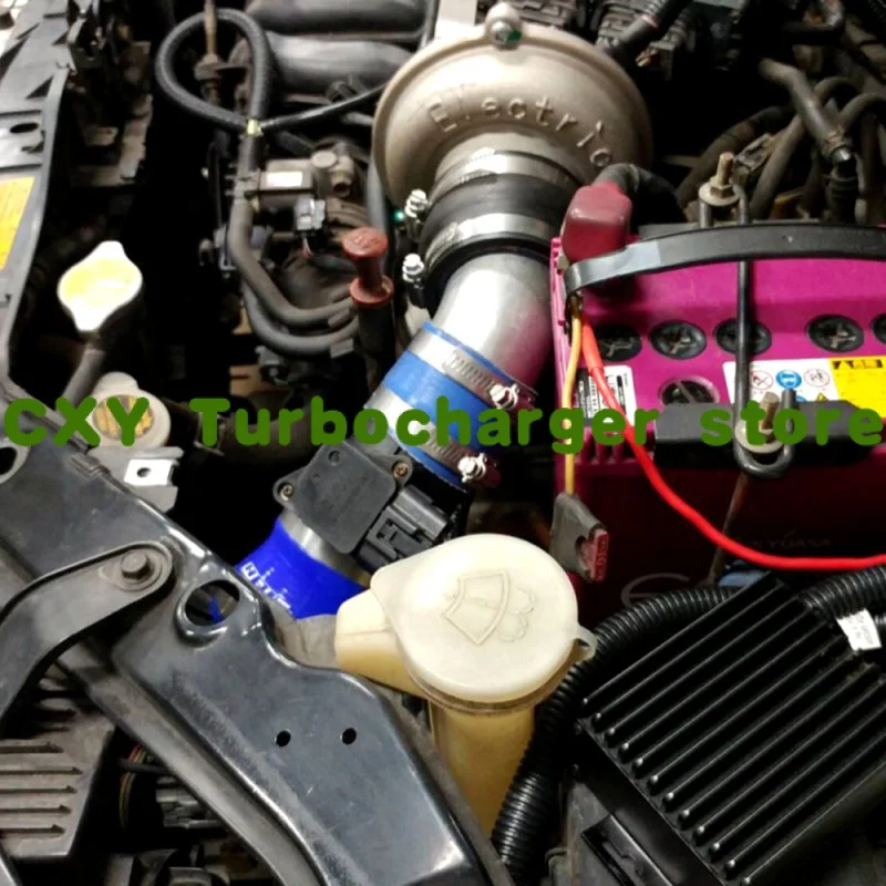 Auto Electric Turbo Supercharger Kit Thrust Motorcycle Electric Turbocharger Air Filter Intake for all car improve speed