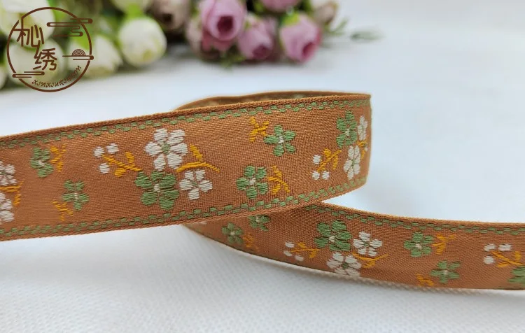3Yards o 22Yards 25MM nastri Jacquard ricamati etnici Trim fai da te per la decorazione abbigliamento artigianale copricapo da cucito