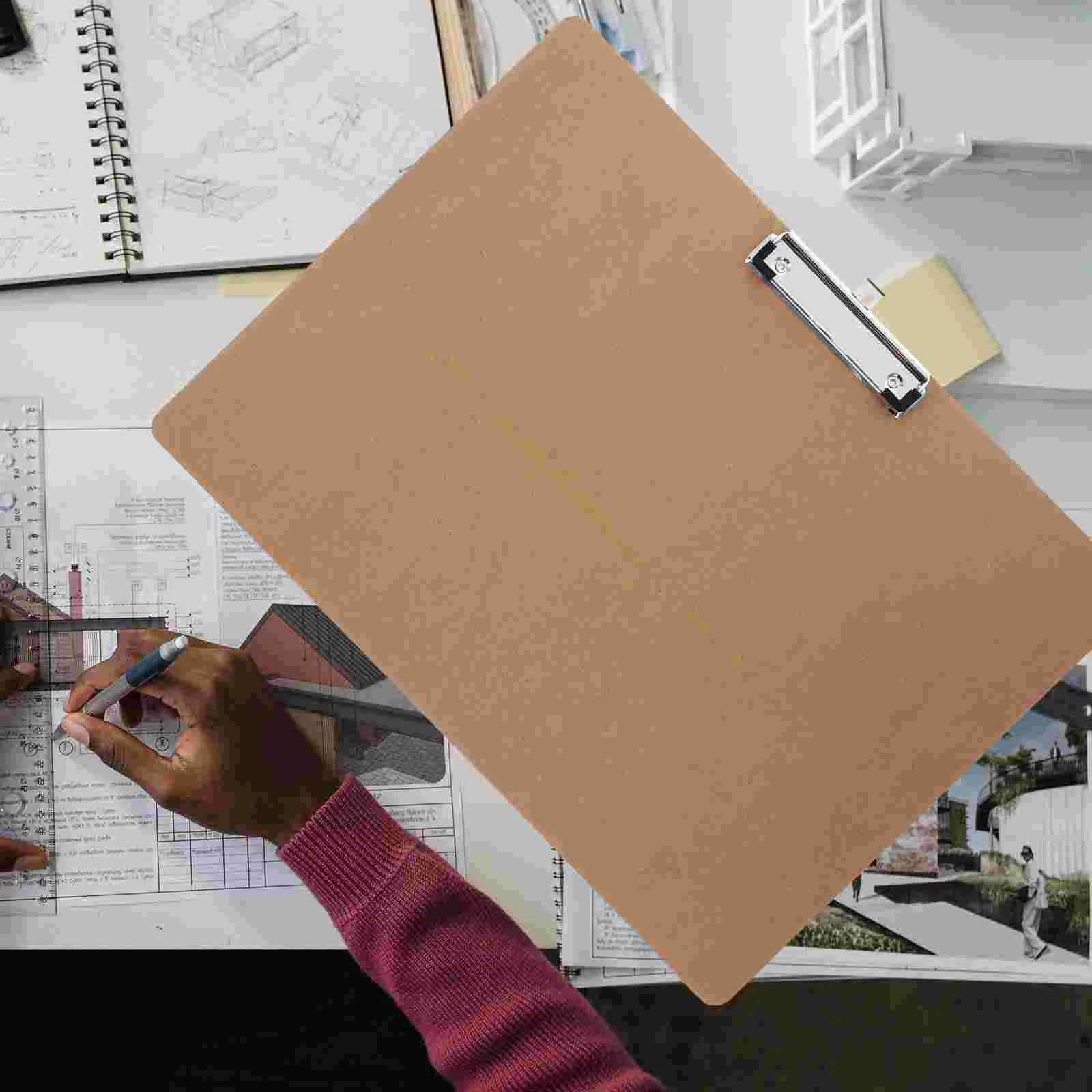 Clips Writing Board Plywood File Office Folder Drawing Storage Clipboards Horizontal Document Holder Khaki Support