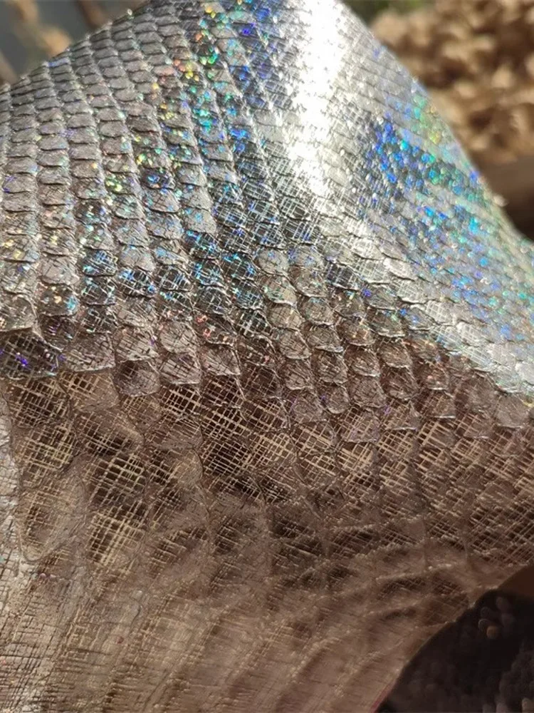 محفظة جديدة ملحقة ذاتية الصنع مادة جلد الثعبان بالليزر الملونة قطعة جلدية أصلية ناعمة من نسيج الجلود #6