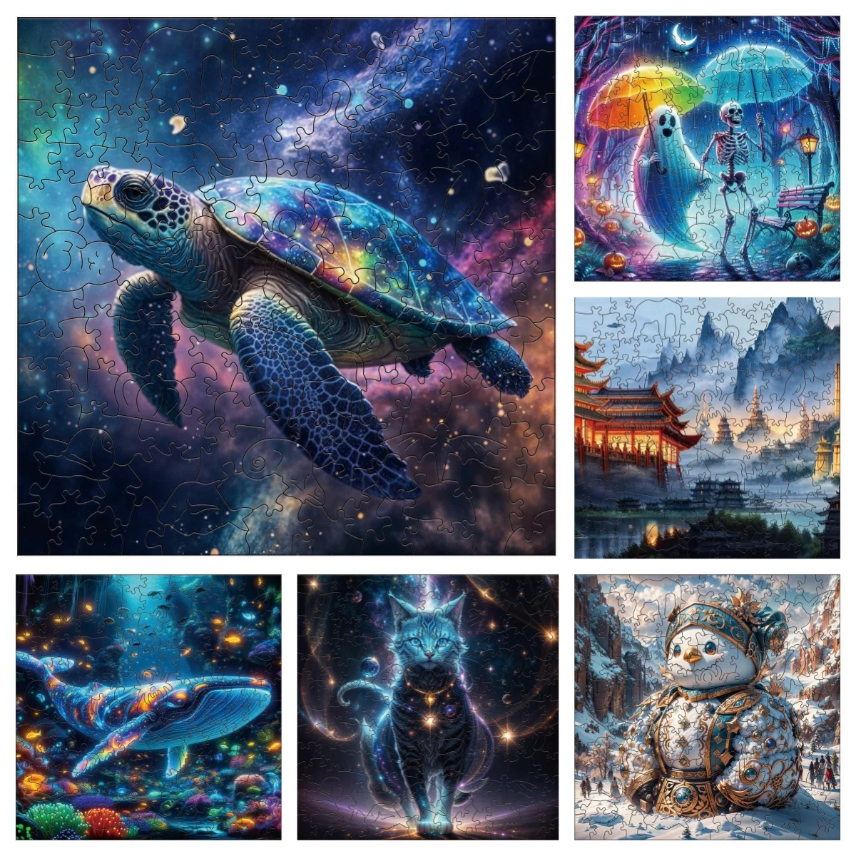 ZFX Snowman Turtle Whale Underwater World Puzzles Unique Shape High Quality Jigsaw Puzzle Wooden Puzzle Best Gift For Child