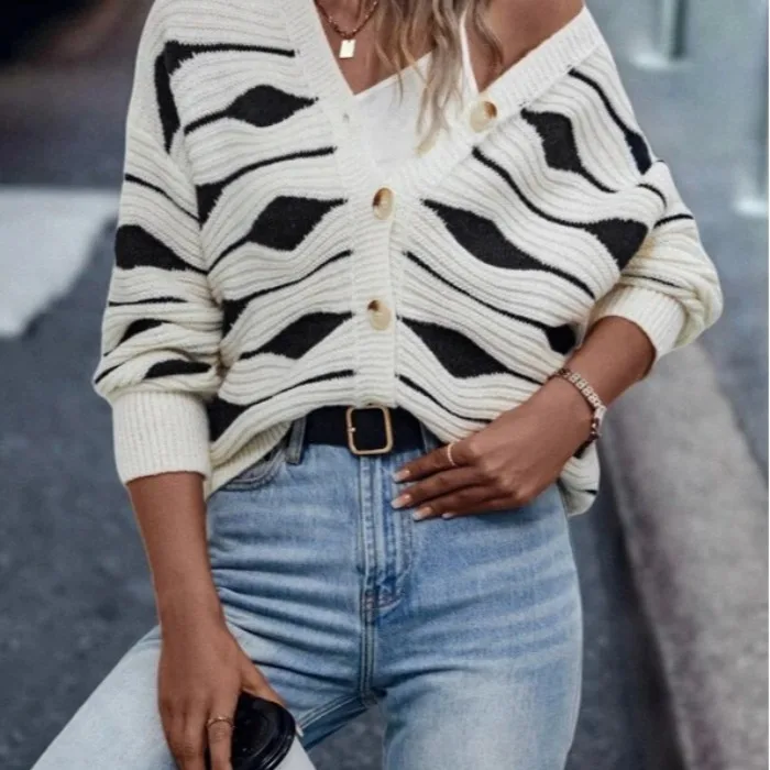 

Новый осенне-зимний круглый свитер на одной пуговице, кардиган, уличный свободный крой, длинное вязаное повседневное пальто из полиэстера све