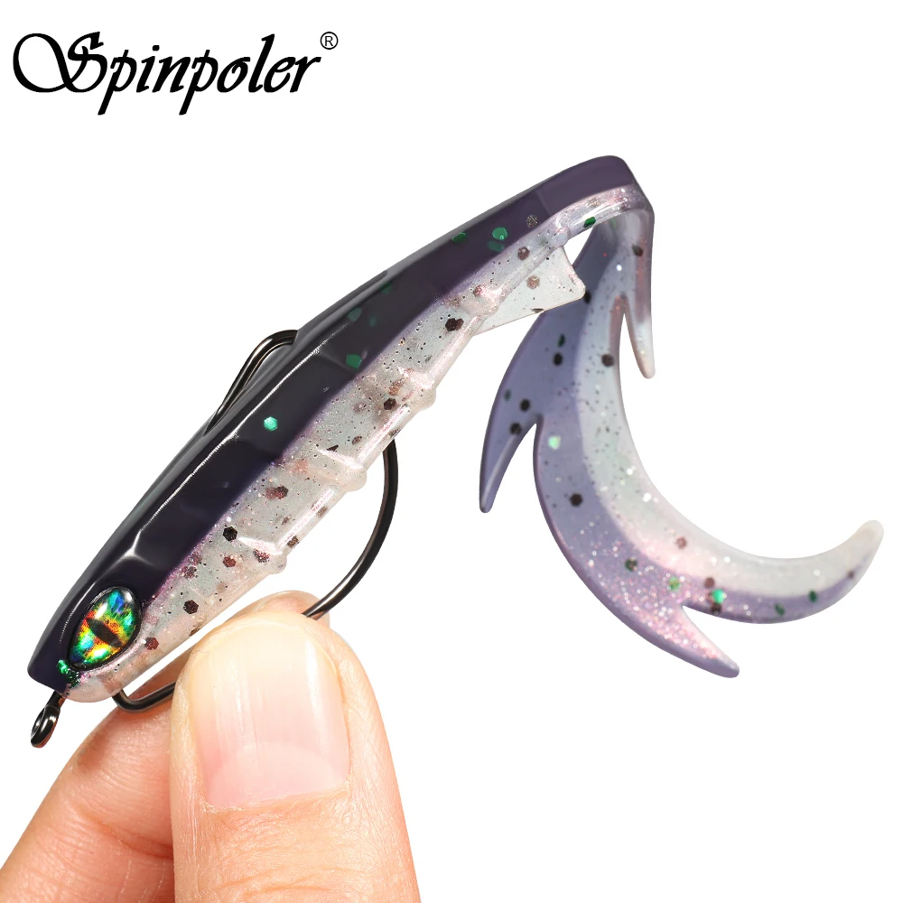 Spinpoler 8.5cm Soft Plastic Fishing Lures Fireflow Grubs Bait Curl Tail Silicone Swimbait Artificial Pesca Saltwater Freshwater