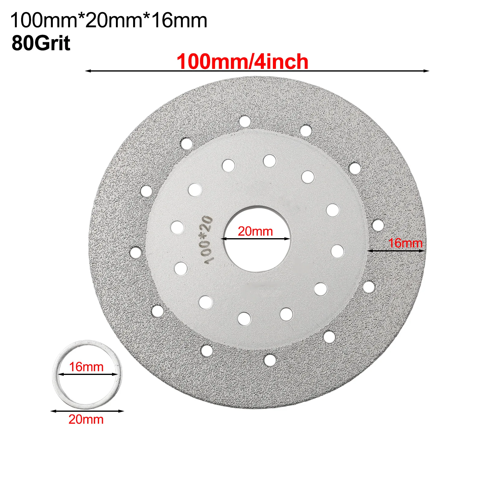 60 Grit Optional Diamond Saw Blade 100mm Saw Blade Improve Work Efficiency Multi-hole Design Strong And Wear-resistant