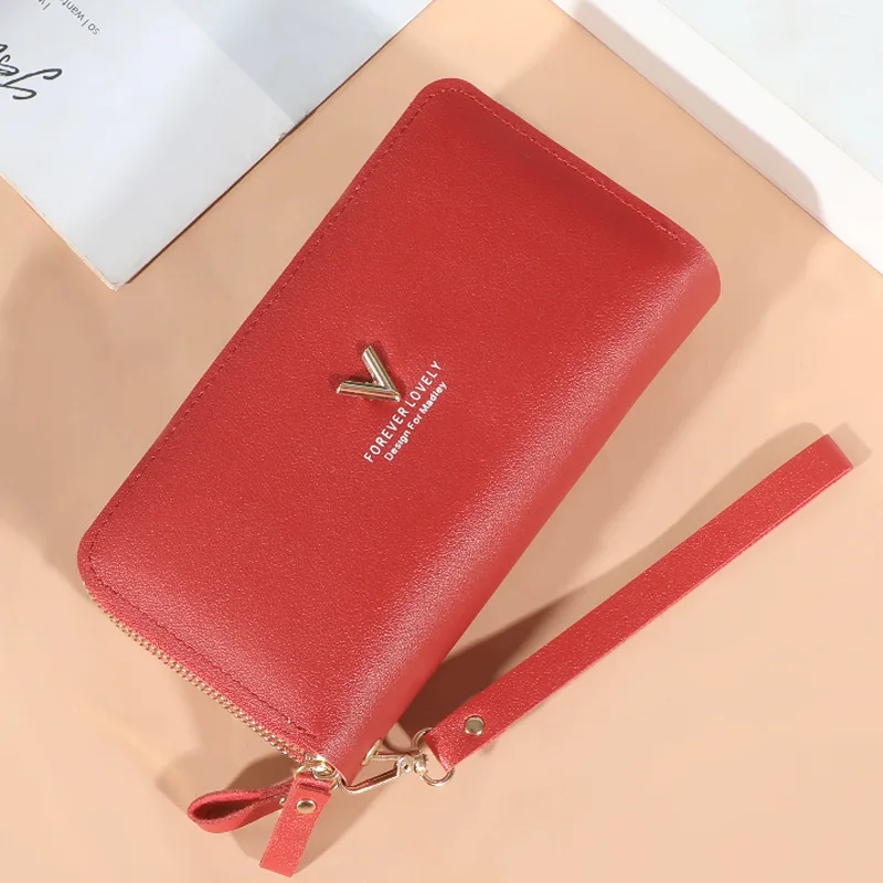 Elegant Commuter Wallet with Multiple Compartments and Phone Pocket Stylish Pu Leather Clutch Purse for Women