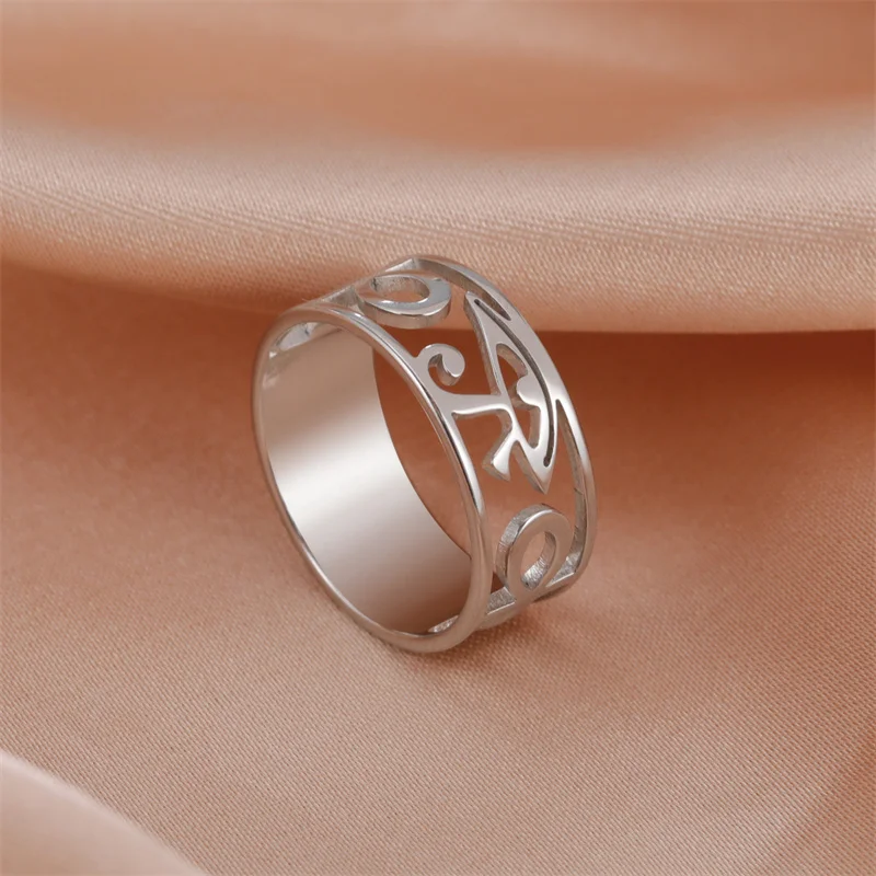 Viking Stainless Steel Rings for Women Men Punk Egyptian Eye of Ra Horus Rings Lightning Pendent Jewelry Gifts anillos mujer