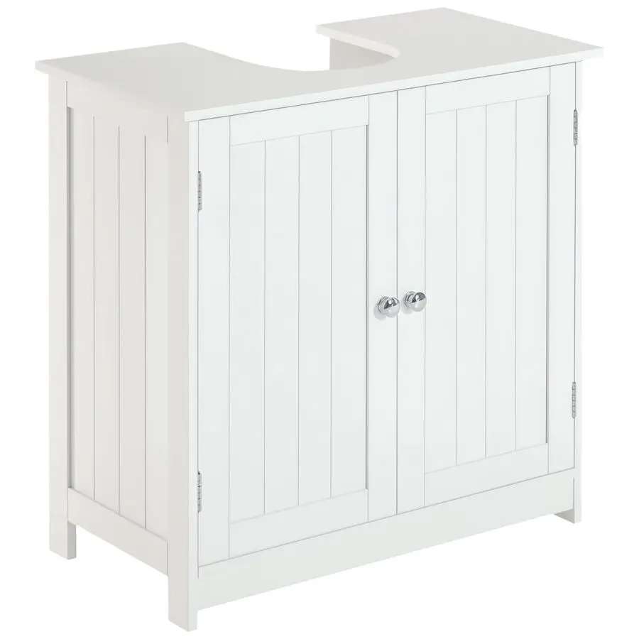 

Under Sink Bathroom Cabinet with 2 Doors and Shelf, Pedestal Sink Bathroom Vanity Cabinet, White