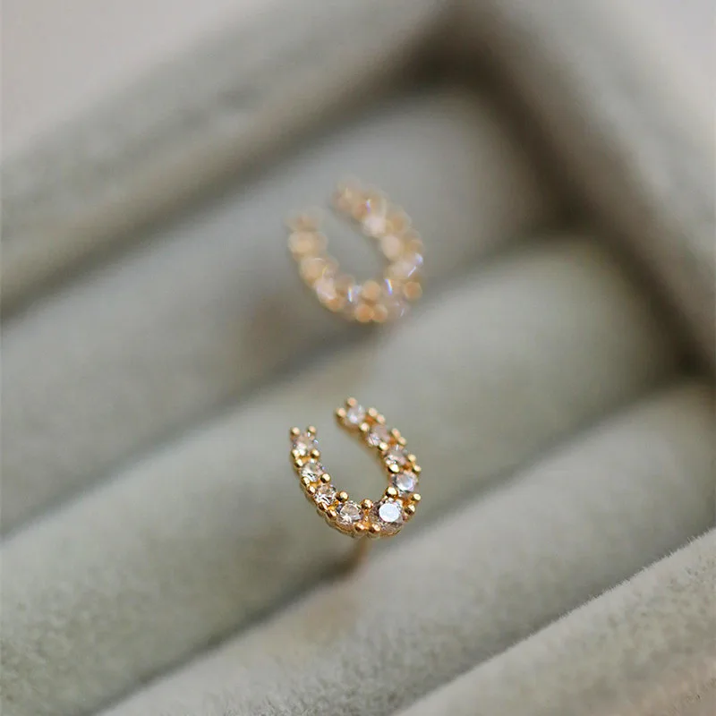 

Jenny&dave S925 Pure Silver Plated 14k Gold U-shaped Earrings For Women Jewelry Earrings Women's Earrings Ear Cuffs