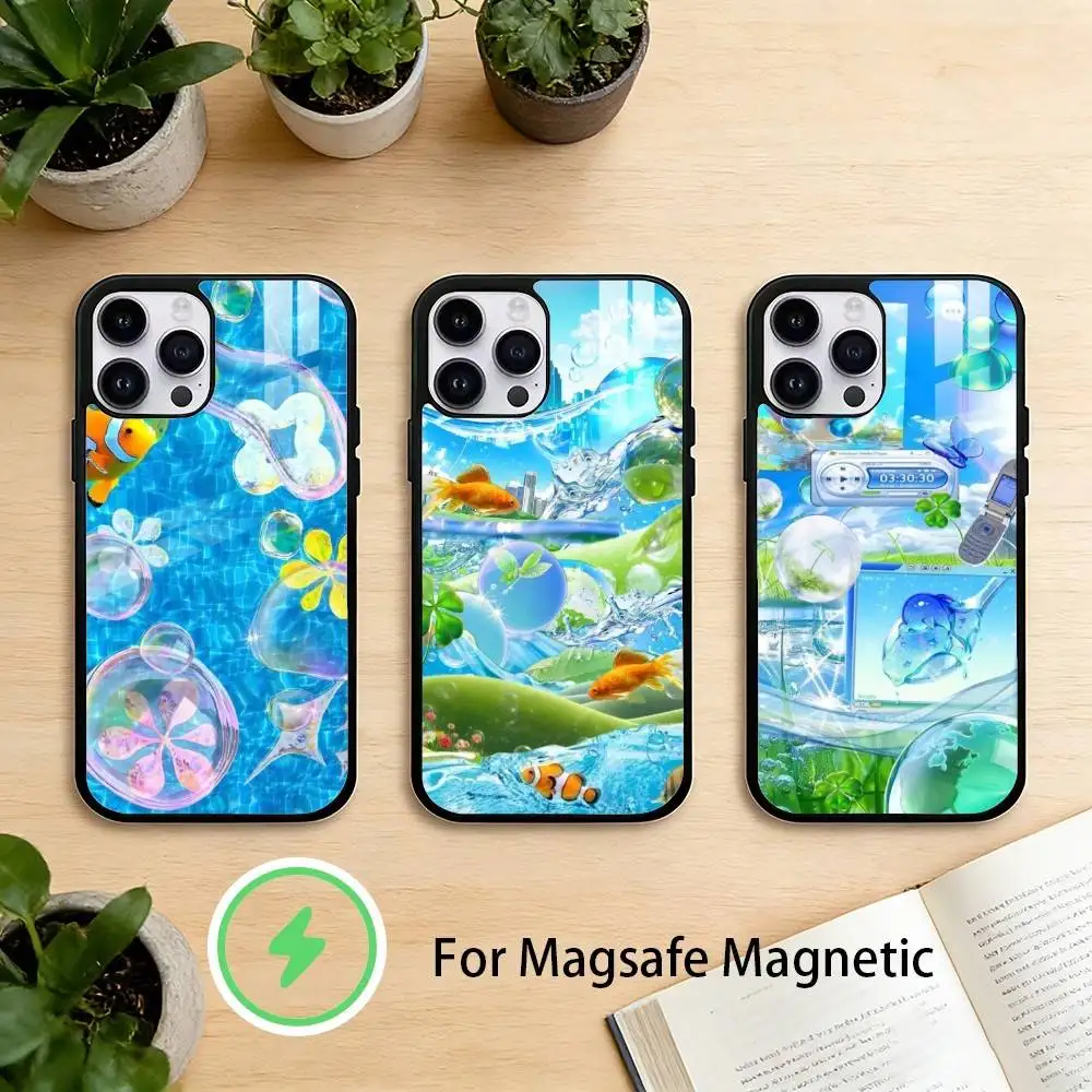 

ART Frutiger A-Aero Aqua N-Nostalgia Phone Case For iPhone 17 16 15 14 13 12 Pro Max Plus for Mirror Wireless Magnetic Cover