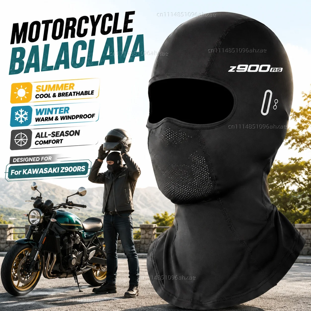 

For KAWASAKI Z900RS Z 900RS Z900 RS Motorcycle Balaclava Summer Glasses Face Breathable Hole Winter Warm breathable waterproof