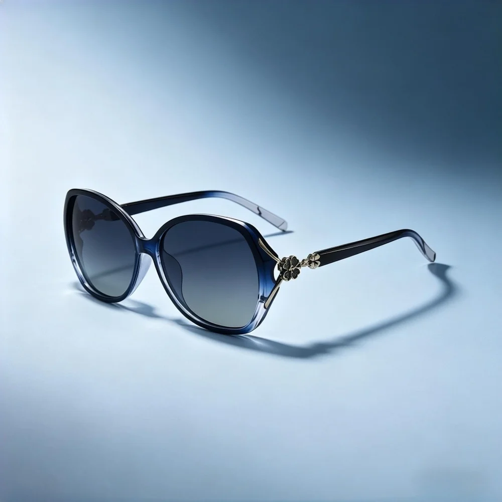 Vintage Four-Leaf Clover Large-Frame Women's Sunglasses Elegant And Stylish With A Versatile Personality