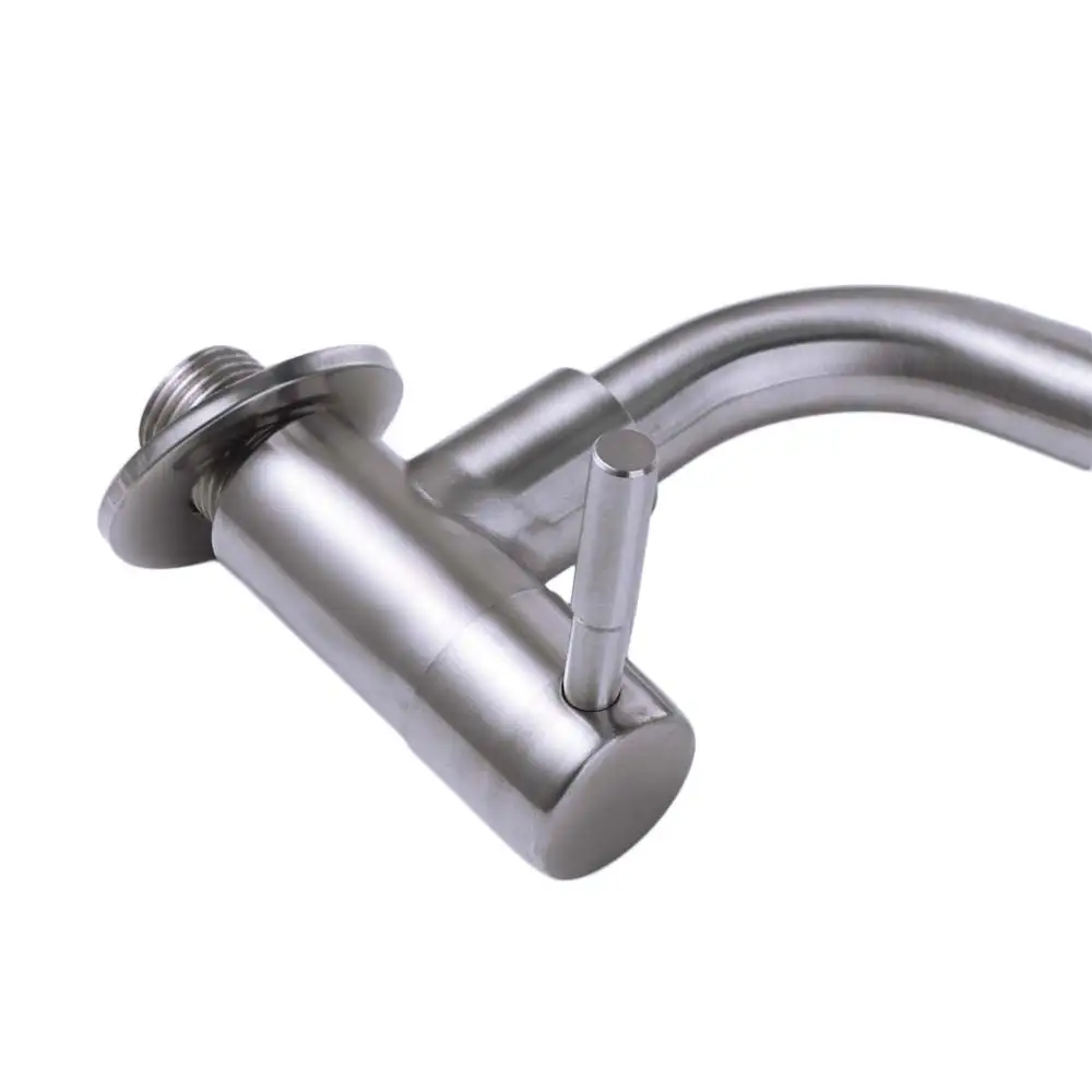 

Настенный вращающийся кухонный смеситель, брызгозащищенный изогнутый дизайн, универсальный кран для раковины из нержавеющей стали