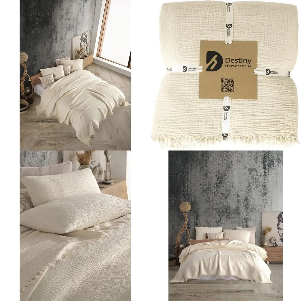 أغطية وسائد من الموسلين ثنائي اللون مصنوعة من القطن العضوي بنسبة 100% - قابلة للتنفس، فائقة النعومة، خفيفة الوزن، مغسولة مسبقًا لراحة و #1