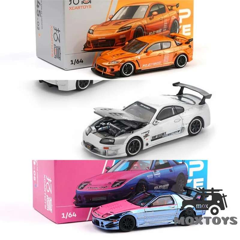 Xcartoys x Pop Race 1:64 RX8 RE AMEMIYA TOP SECRET GT300 SUPRA RX7 FC3S Diecast Model Car