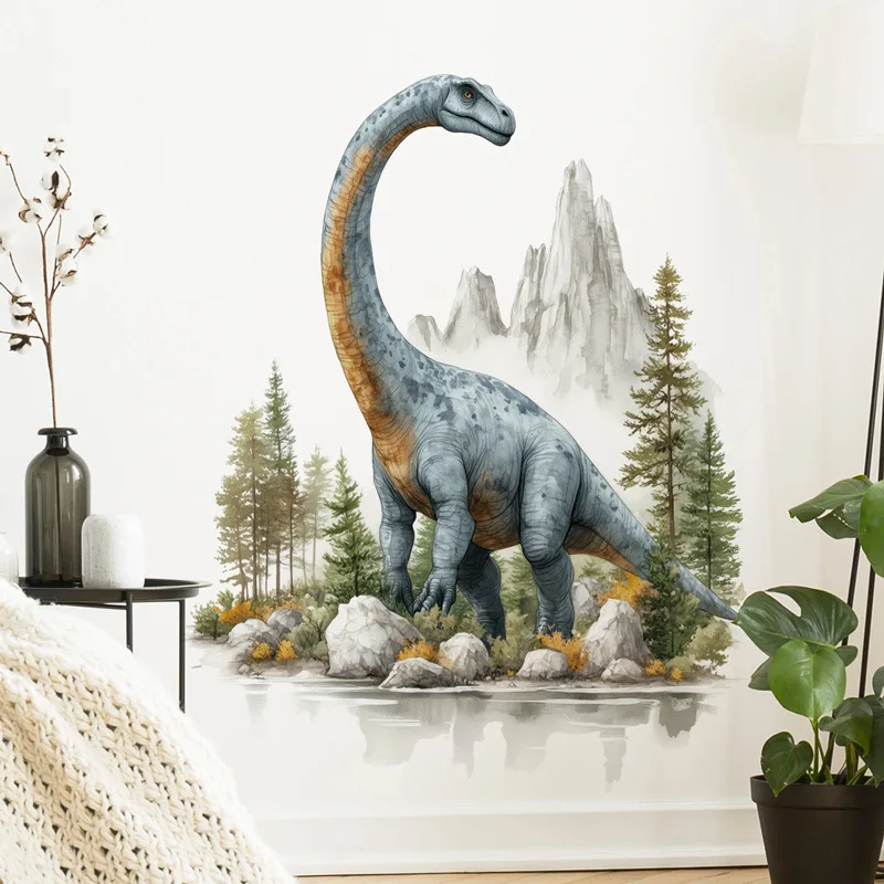 Dinosaur Vinyl Tile Child Wall Stickers For Kids Room Decor Wall Decor Adhesive Wallpaper Furniture Sticker Bathroom Decoration