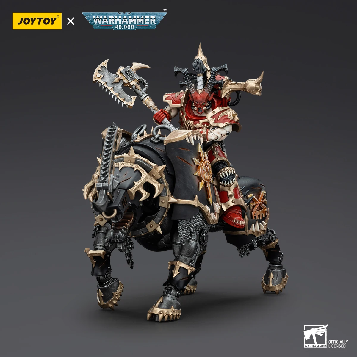 Alegria de brinquedo original warhammer 40k figura de ação 1/18 comedores mundiais khorne berzerker senhor invocatus modelo boneca coleção brinquedo presente