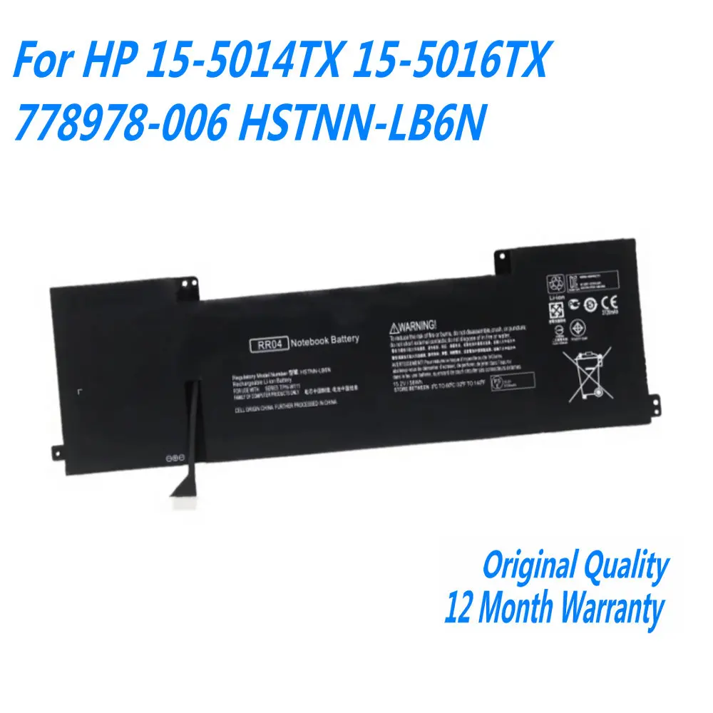 NEW RR04 Laptop Battery For HP Omen 15-5014TX 15-5016TX 15-5114TX 15-5113TX 15-5209TX 15-5208TX 15-5010NR HSTNN-LB6N 58WH