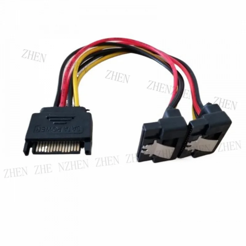Y Y SATA Power Y Splitter Cable 1to2 90 degree right angle angled sata power socket