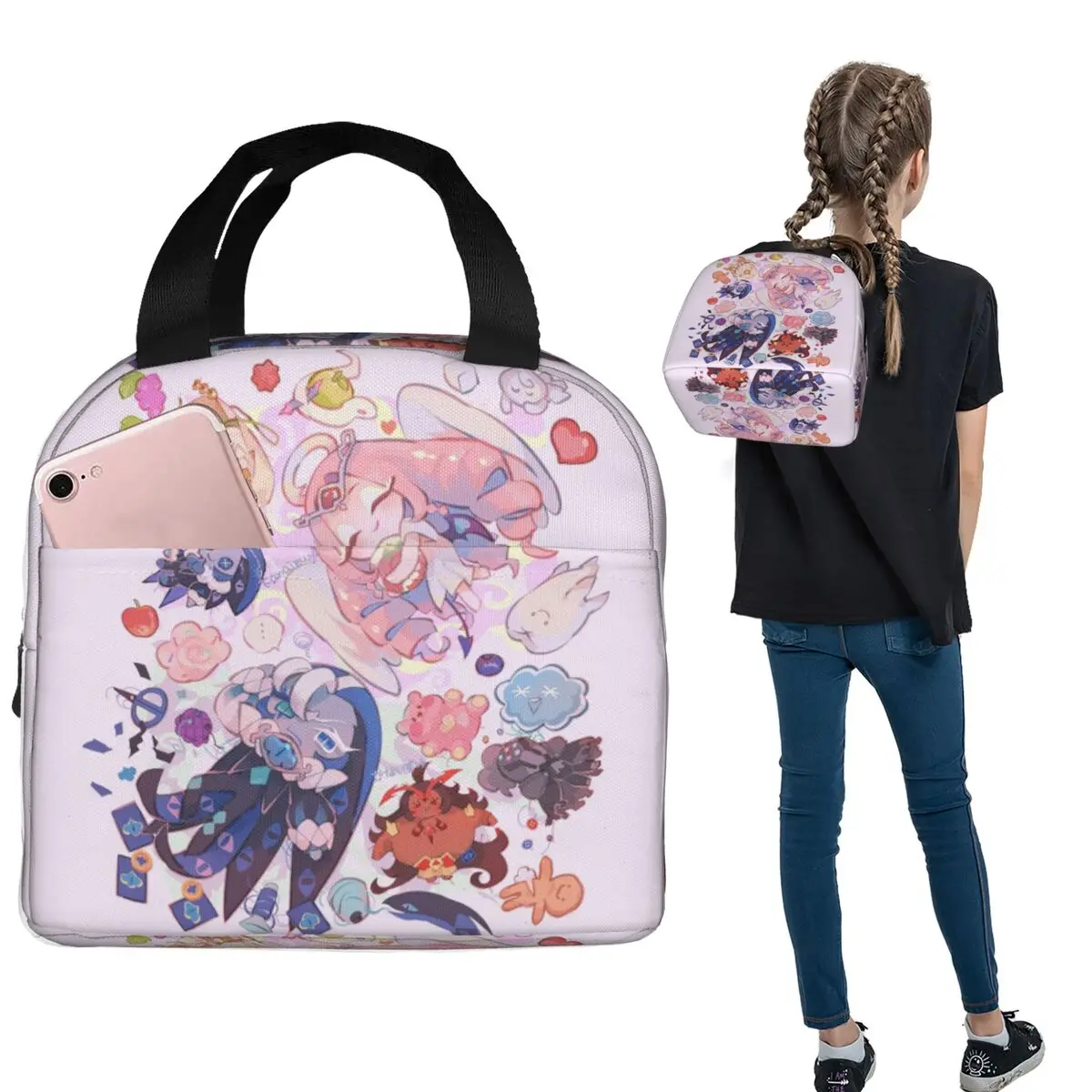 

Cookie Run Kingdom Insulated Lunch Bag for Women Kids Leakproof Food Boxes Thermal Lunch Box Tote
