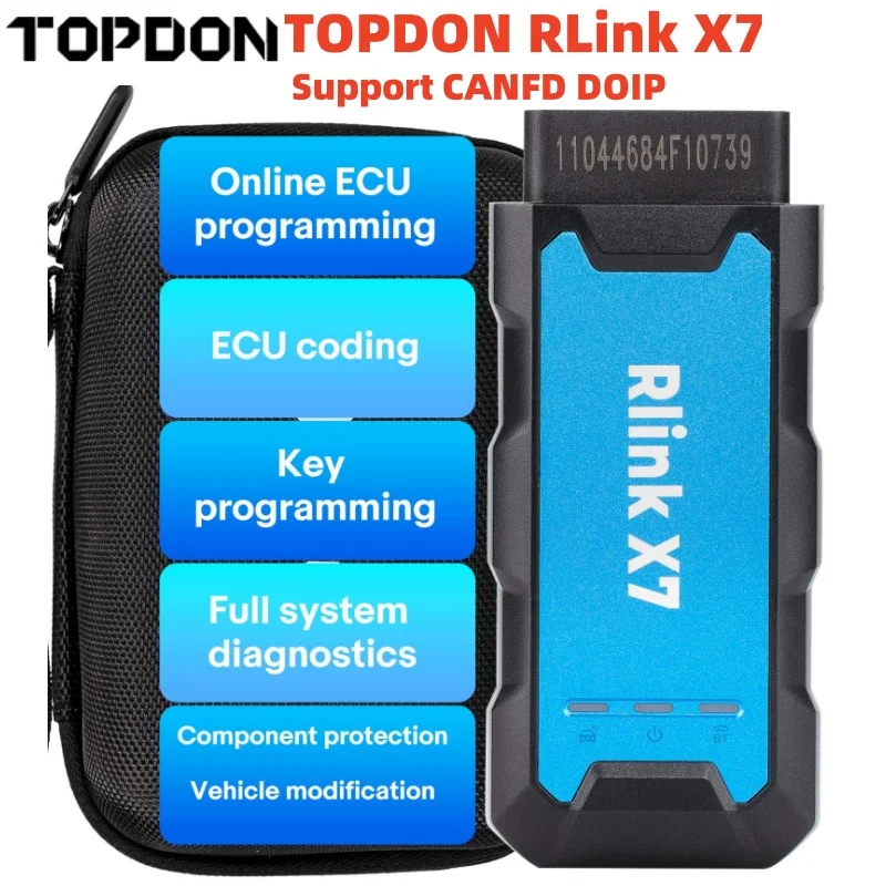 

TOPDON Rlink X7 для VW/BENZ/BWM Поддержка CAN FD DOIP Онлайн-программирование ЭБУ Кодирование ЭБУ Программирование ключей Полная диагностика системы
