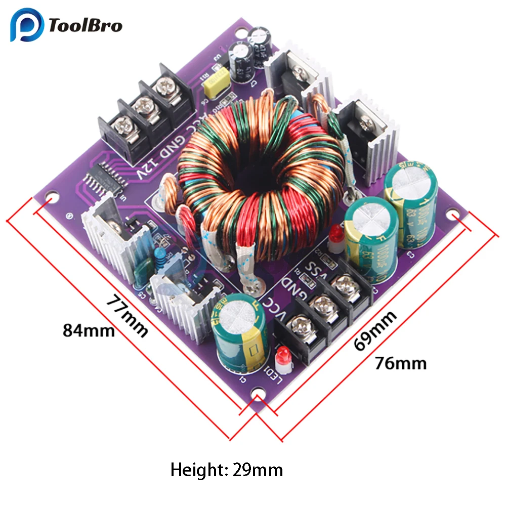 Imagem -03 - Car Speaker Amplificador de Alimentação 12v a 24v 3a Dc-dc Step up Boost Converter Regulador de Tensão Transformador Board