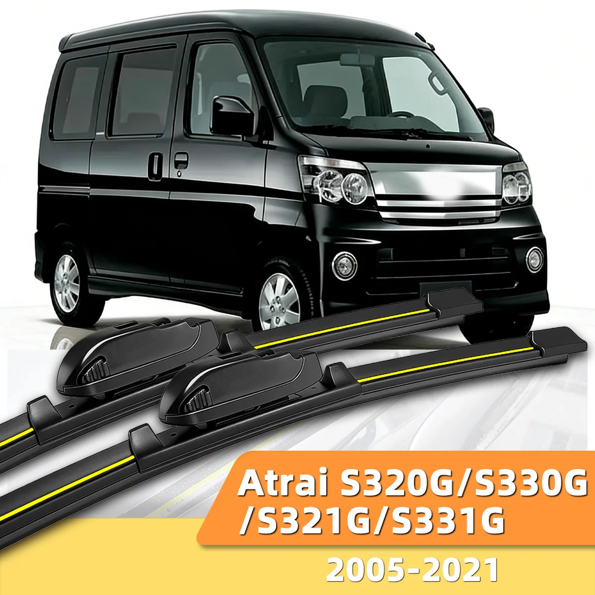 

PINMOAP 2PCS Car Windshield Wiper Is Suitable For Daihatsu Atrai S320G/S330G/S321G/S331G 2005-2021 Rubber Strip Silent Wiper