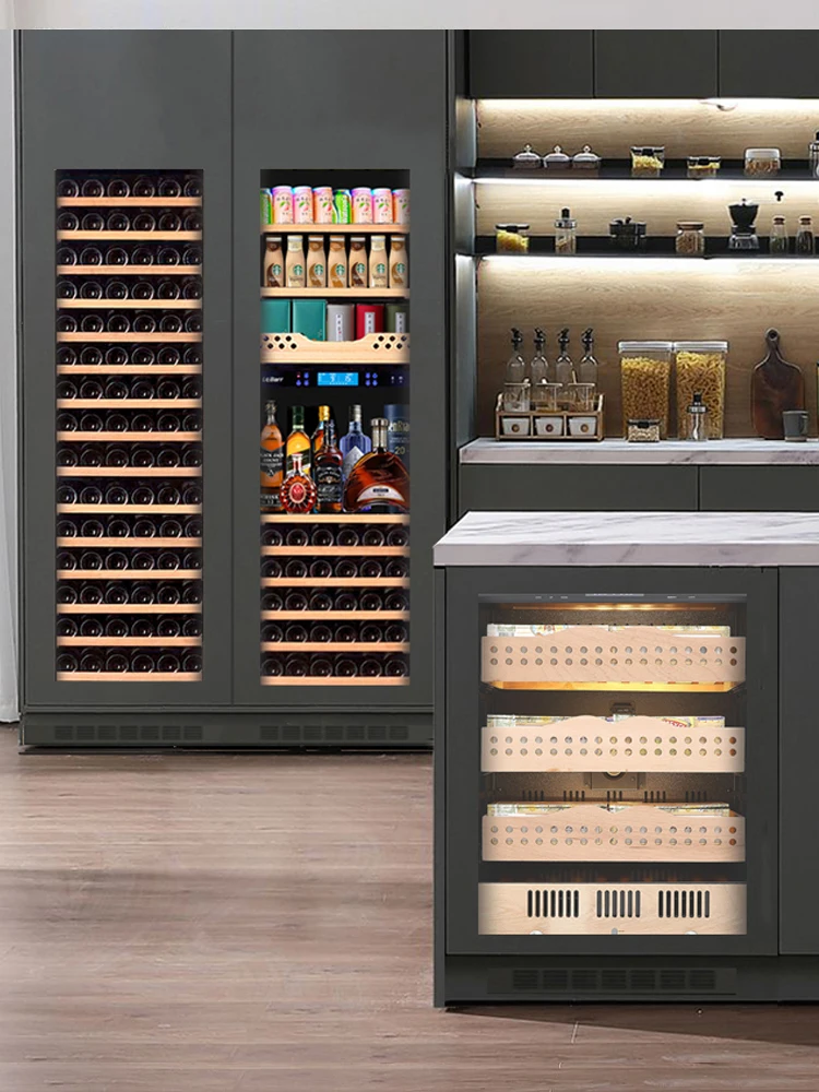 Fully embedded wine cabinet Ice bar Cigar cabinet External door panel Wine Constant temperature wine cabinet