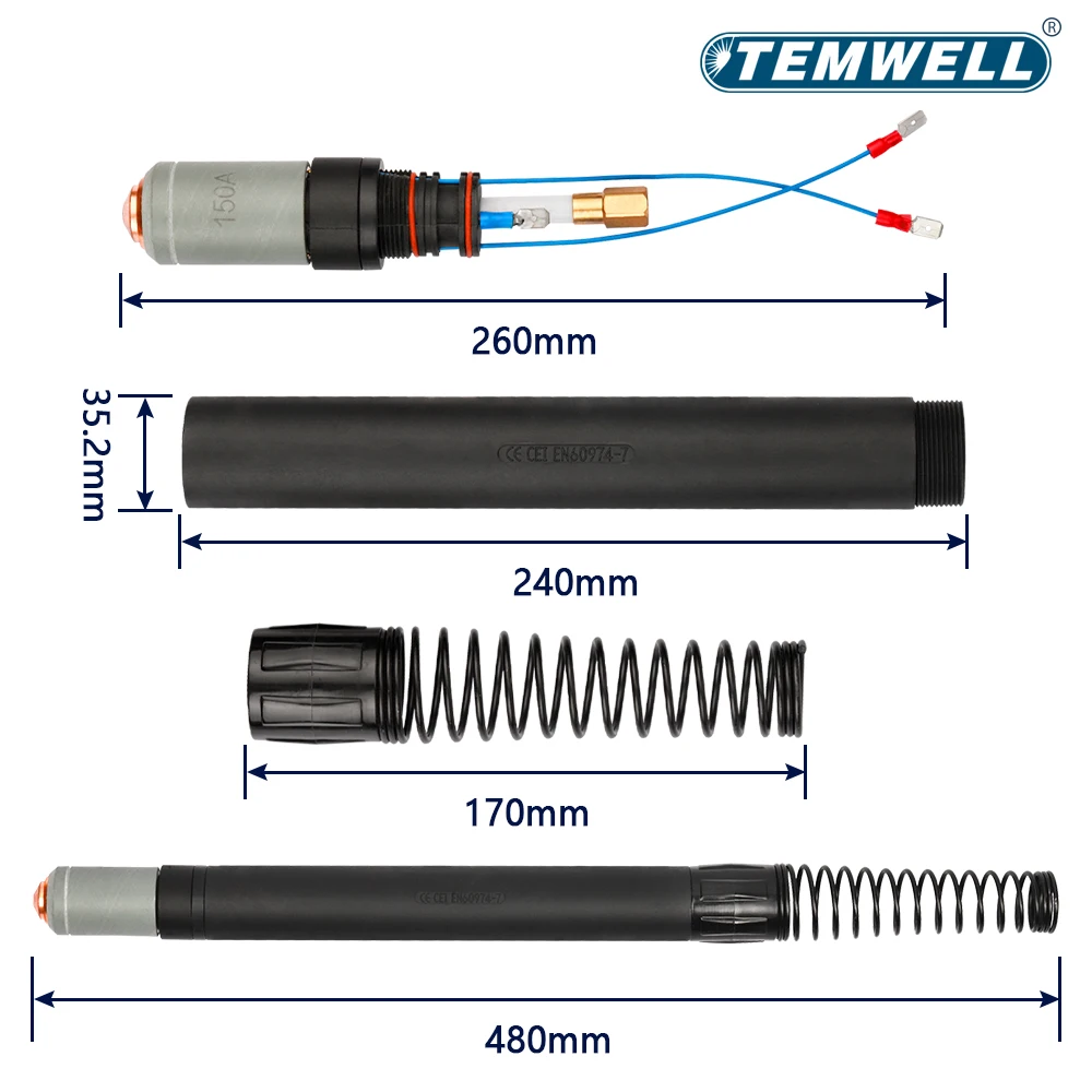 Plasma Cutting Torch High Frequency CNC for Trafimet CB150 Red Handle PF0080