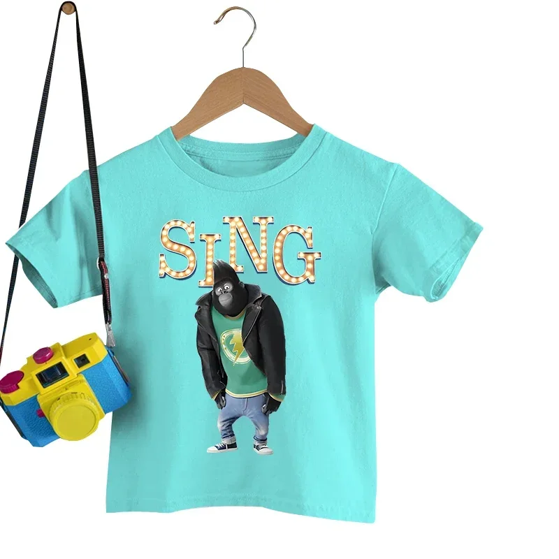 Camiseta de Johnny Gorilla Sing para niños y niñas, camisa de manga corta, estilo Hip Hop, Harajuku, moda de verano