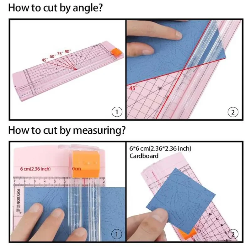 A4 Size Paper Cutter, Non-Slip Bottom, Can Cut 45 ° -90 °   Angle, Suitable For Photo, Paper Trimming, 1Pc image 5