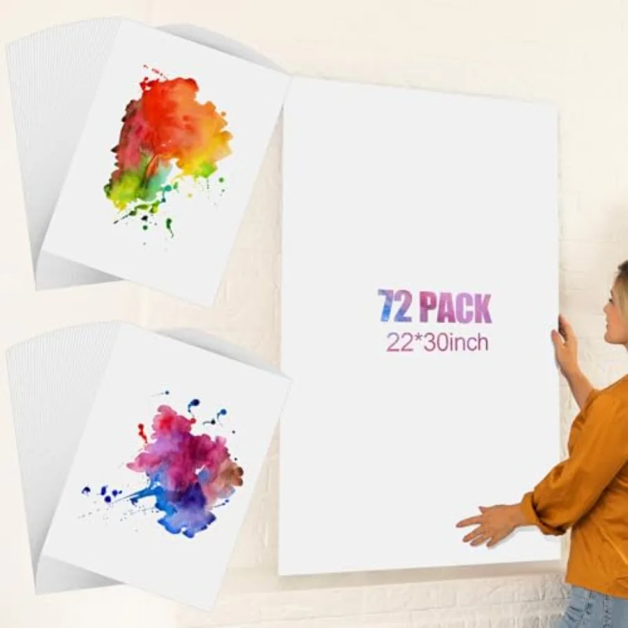

36 листов бумаги для акварели, 22 x 30 дюймов, 140 фунтов/300 г/м², белая, холодного прессования, для начинающих художников и профессионалов.
