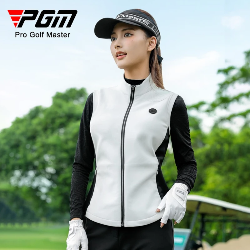 PGM Women's Golf Vest Autumn Winter Light Absorbing and Heating Warm Sports Jacket YF846