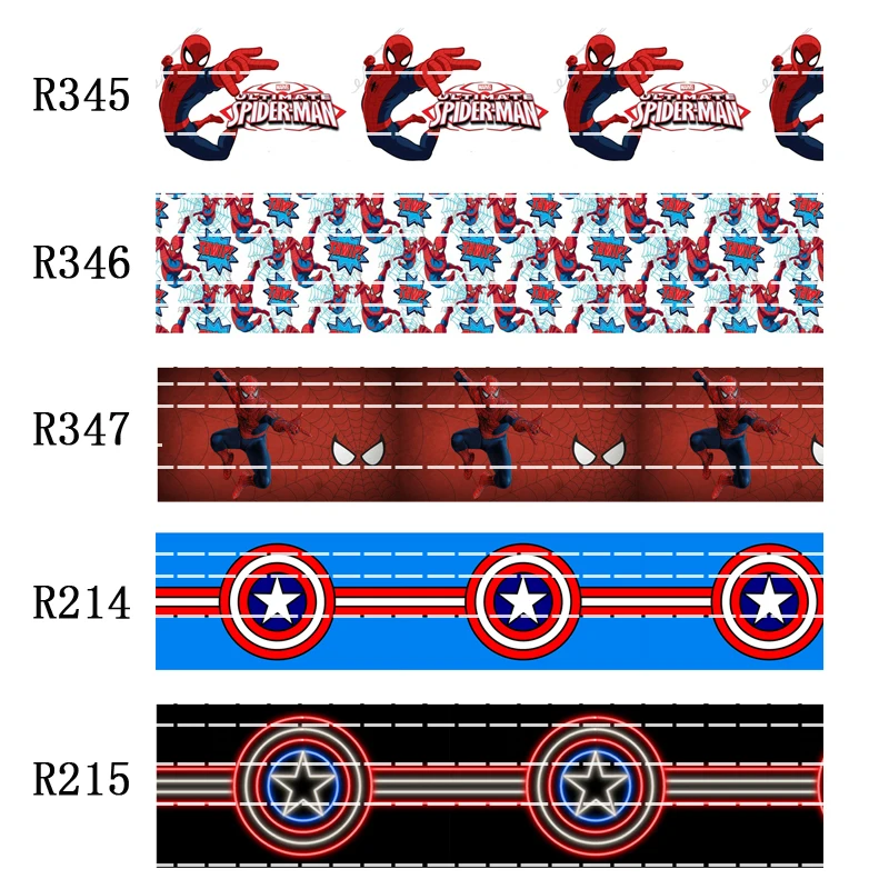 50 yard Cartoon character 7/8inch 1inch 1.5inch 2inch 3inch printed super hero grosgrain ribbon bow material  R347