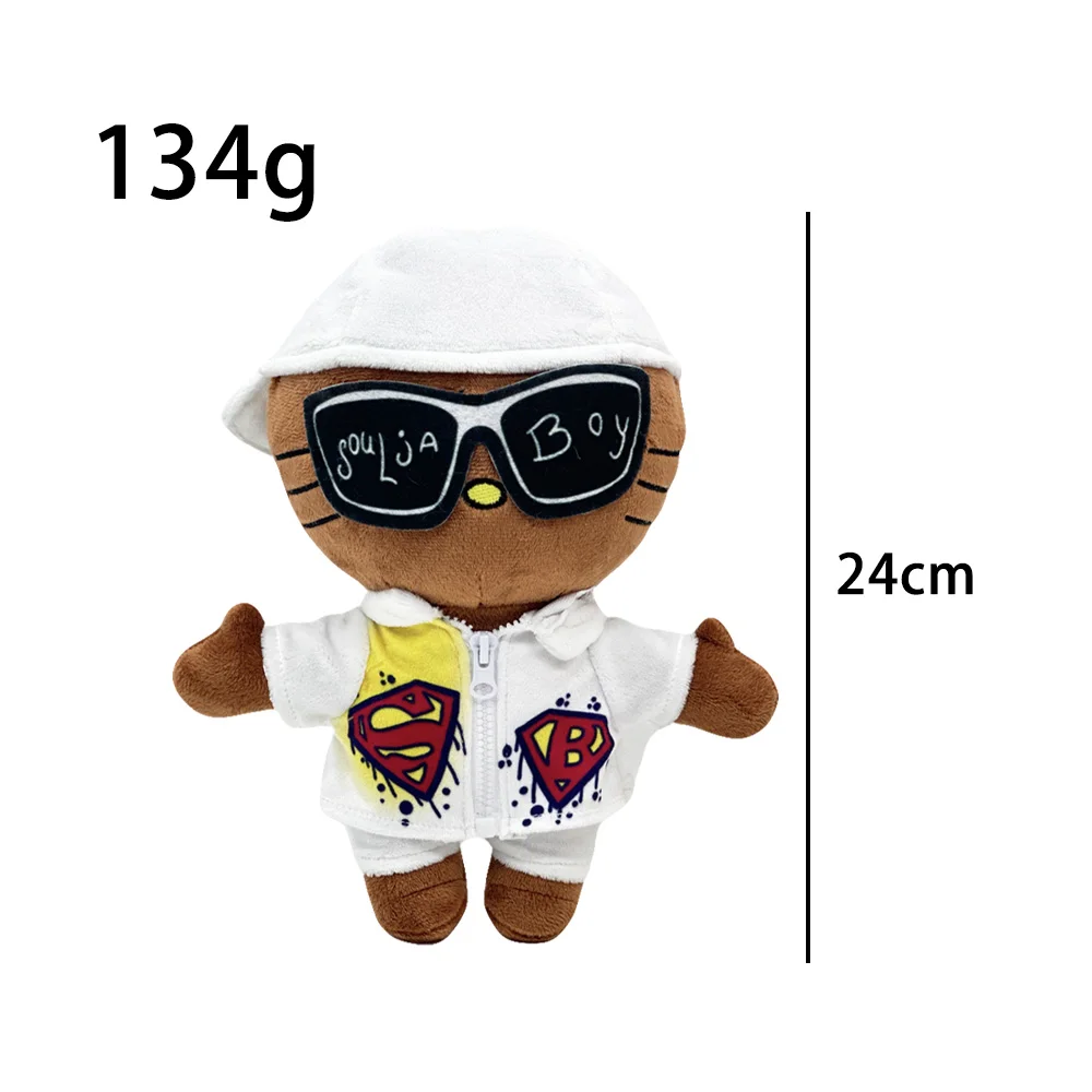 Nuova bambola di peluche Hello Kitty Soulja Boy con vestiti casual bianchi Peluche Figura di peluche Giocattoli di peluche Ragazzi Ragazze Fan Raccogliere il regalo