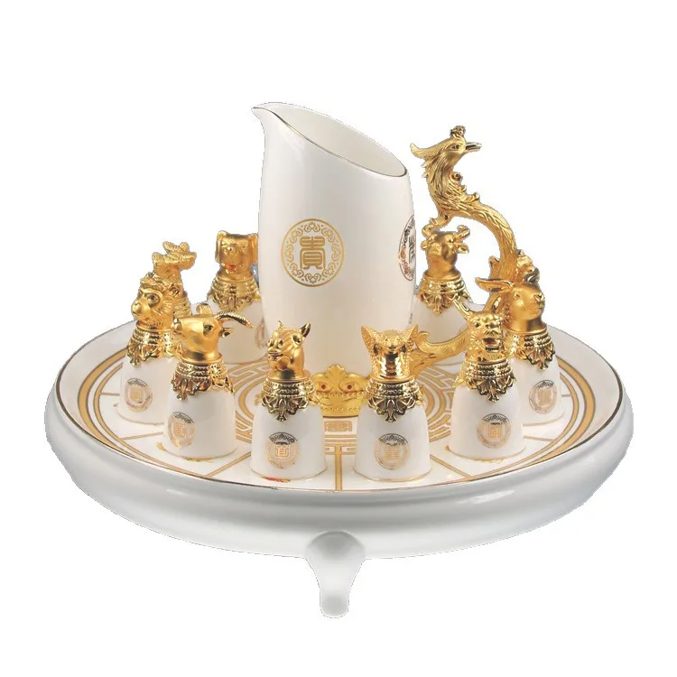 

Wine dispenser, twelve zodiac animal head gifts, business home set