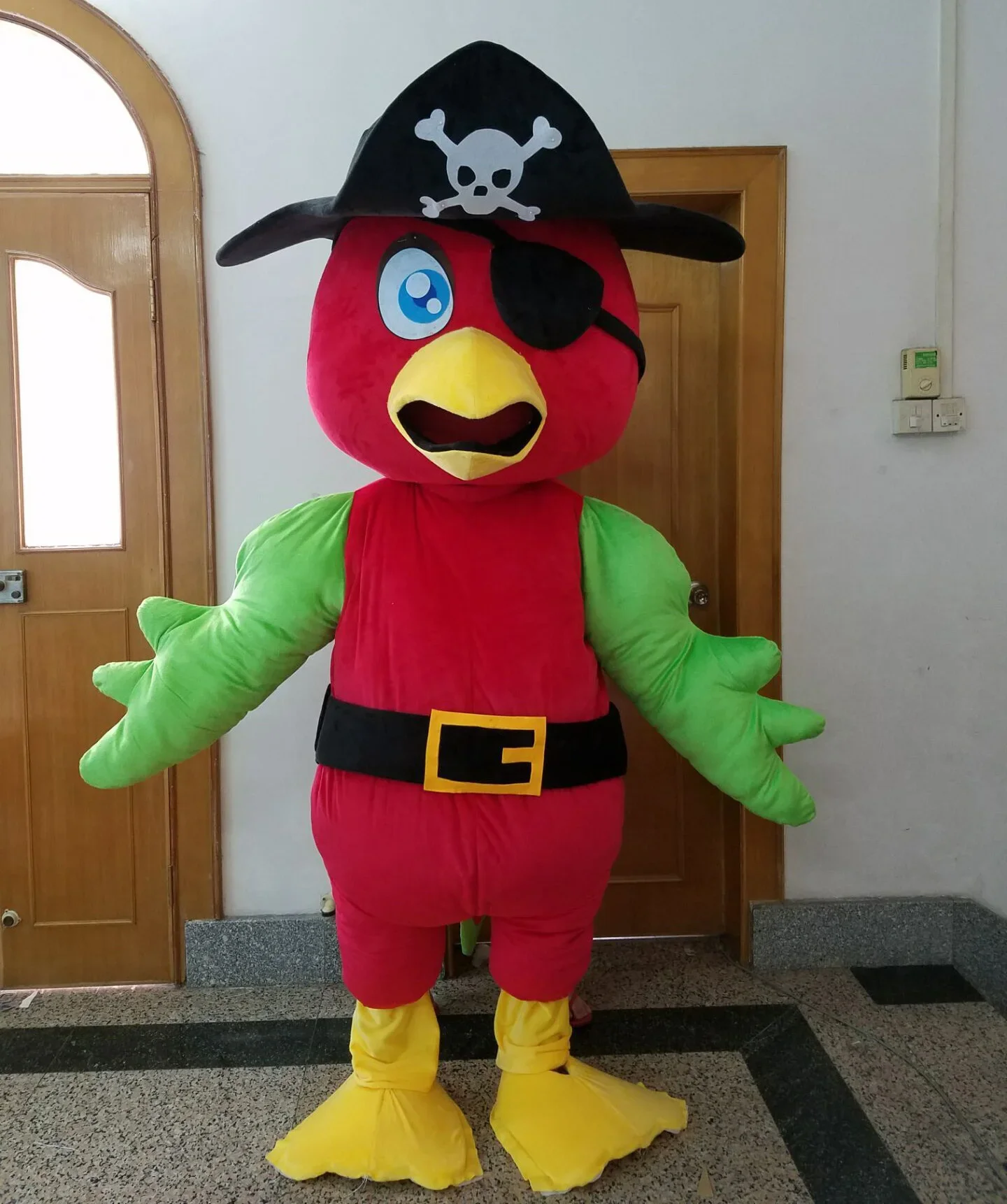 adult pirate parrot mascot costume red pirate mascot outfit cosplay suit