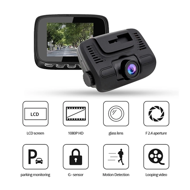 1080P Driving Recorder Ultra Clear Night Vision Original Hidden 140 ° Wide-angle G Sensor WDR Loop Recording Supports 64GB Card