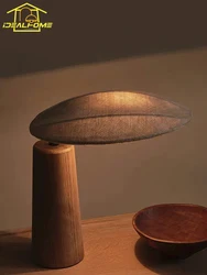 Japanese Wabi-sabi Vintage Solid Wood Desk Lights LED E27 Fabric Art Decorative Table Lamp Living/Tea Room Sofas Bedroom Study