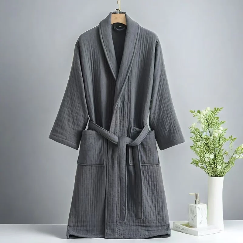 Winter Male Husband Hooded Thickened Robe Flannel Nightgown Coral Velvet Long Bathrobe Mens Dressing Gown Night Dress Loose Warm