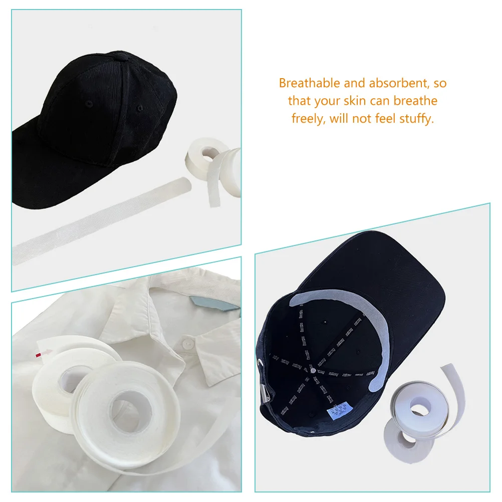 

5pcs Adhesive Absorbent Pads 5 Rolls For Hats Collars Shirts Cap Liners Breathable Sweat Absorption Strips Collar Sweat Pads Hat