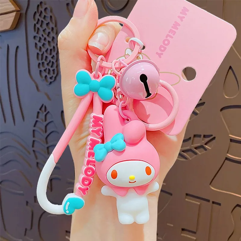Genuine Sanrio Kitty Kuromi Cartoon Bracelet Couple Bag Pendant Car Keychain Pendant Charm Phone Anti-lost Wrist Strap Chain - view 5